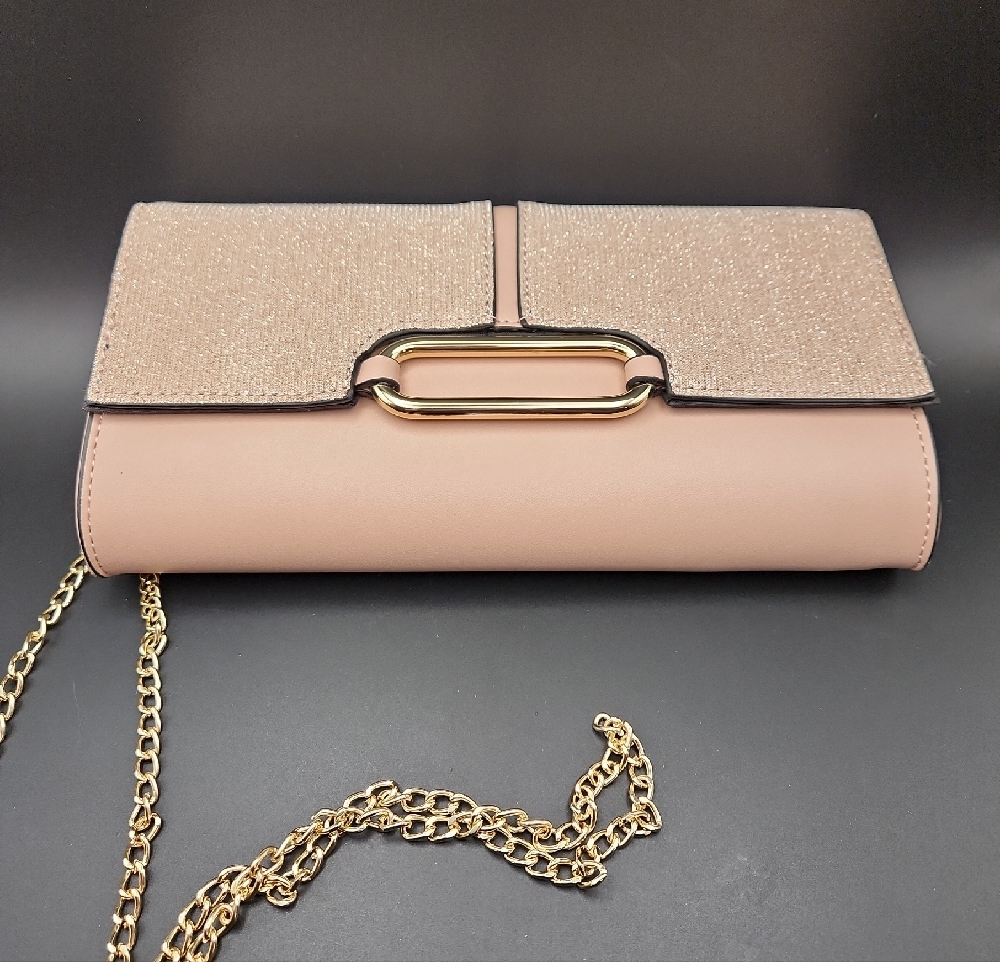 Dorothy Perkins Blush Crossbody Clutch with Gold Chain - Picture 3 of 9